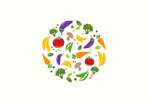 Download Circle Vegetarian Food Logo Design - Premium Resources