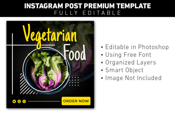 Download Instagram Post Vegetarian Food Template - Premium Resources