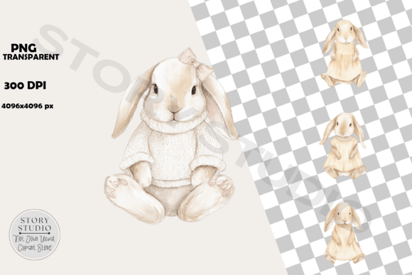 Download Adorable Watercolor Baby Bunny Clipart - Watercolor baby bunny Collection